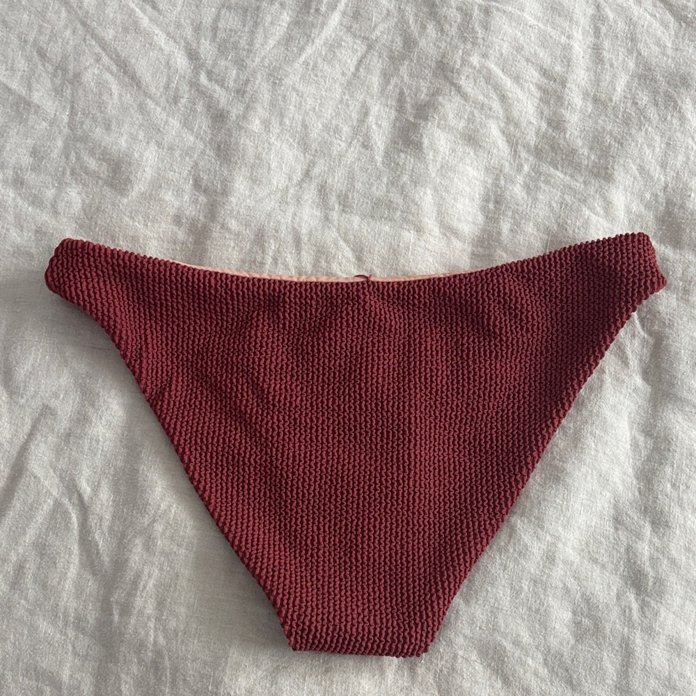Red Textured Bikini Bottom - Picture 2 of 4